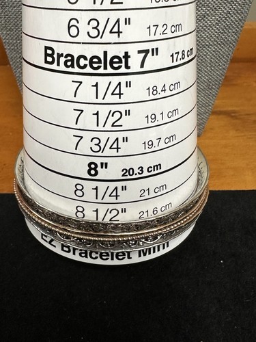 GROSSER PZ Paz Israel Sterlingsilber zweifarbig Spinner Armreif Armband 8,5 Zoll - Bild 9 von 9