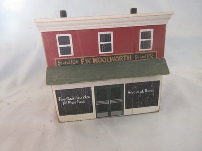 primitive wood block building F.W. Woolworth store