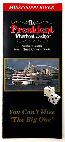 1990s Davenport Iowa President Riverboat Casino Cruises Vintage Travel Brochure