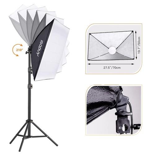 US Plug Studio Photography Light Kit Softbox Lighting Set With 85W 3000K To PLM - Picture 7 of 8