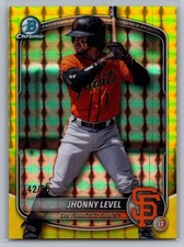Jhonny Level YELLOW GEOMETRIC /75 2025 Bowman Draft BDC-55 San Francisco Giants