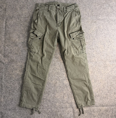 American Eagle Outfitters Men's Green Cargo Pants 30W Cotton Twill