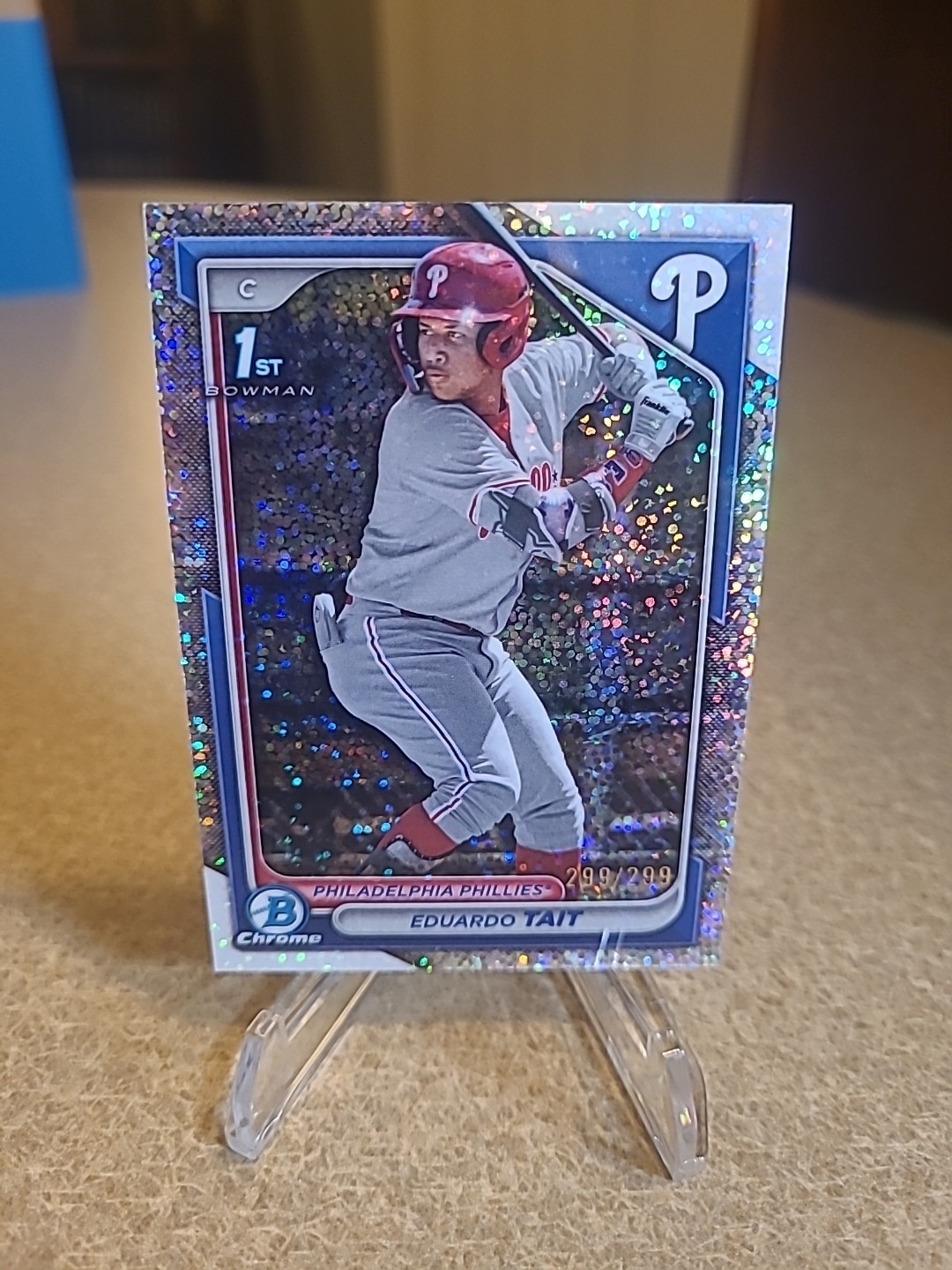 2024 Bowman Chrome 1st Eduardo Tait #BCP-164 Speckle Refractor /299 Phillies