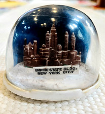 Empire State Building VTG Snow Globe NYC Cityscape Drained Hong Kong Souvenir
