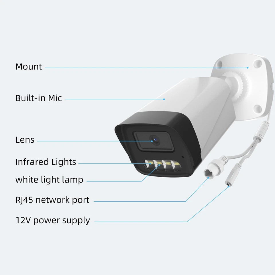 8CH 5MP Security Camera System NVR 5MP PoE IP Camera Wired Night Vision 2TB HDD - Image 4 of 4