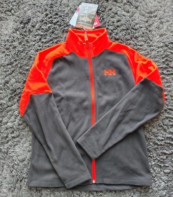 NEU! HELLY HANSEN Jacke Fleece Gr. 164/14 Daybreaker 2.0 Polartec orange grau