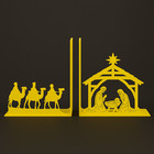 Nativity Bookends – 3D Printed Plastic Christmas Shelf Decor – Three Wise Men &