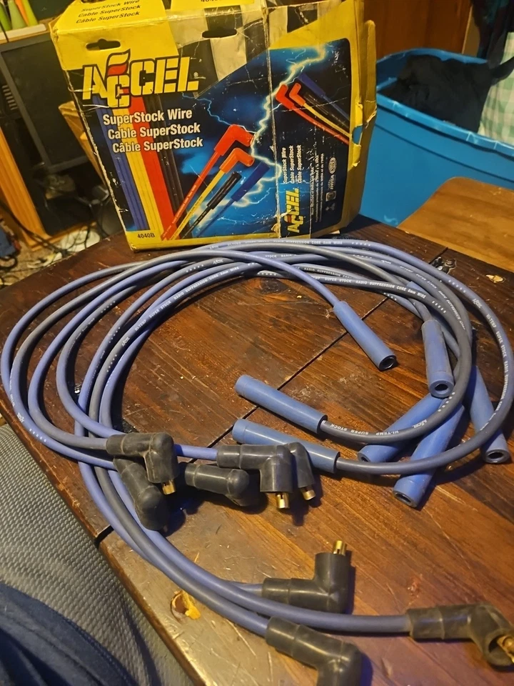 Conjunto de fios de vela de ignição 4040B - 8mm - Fio azul com botas retas azuis - Imagem 3 de 4
