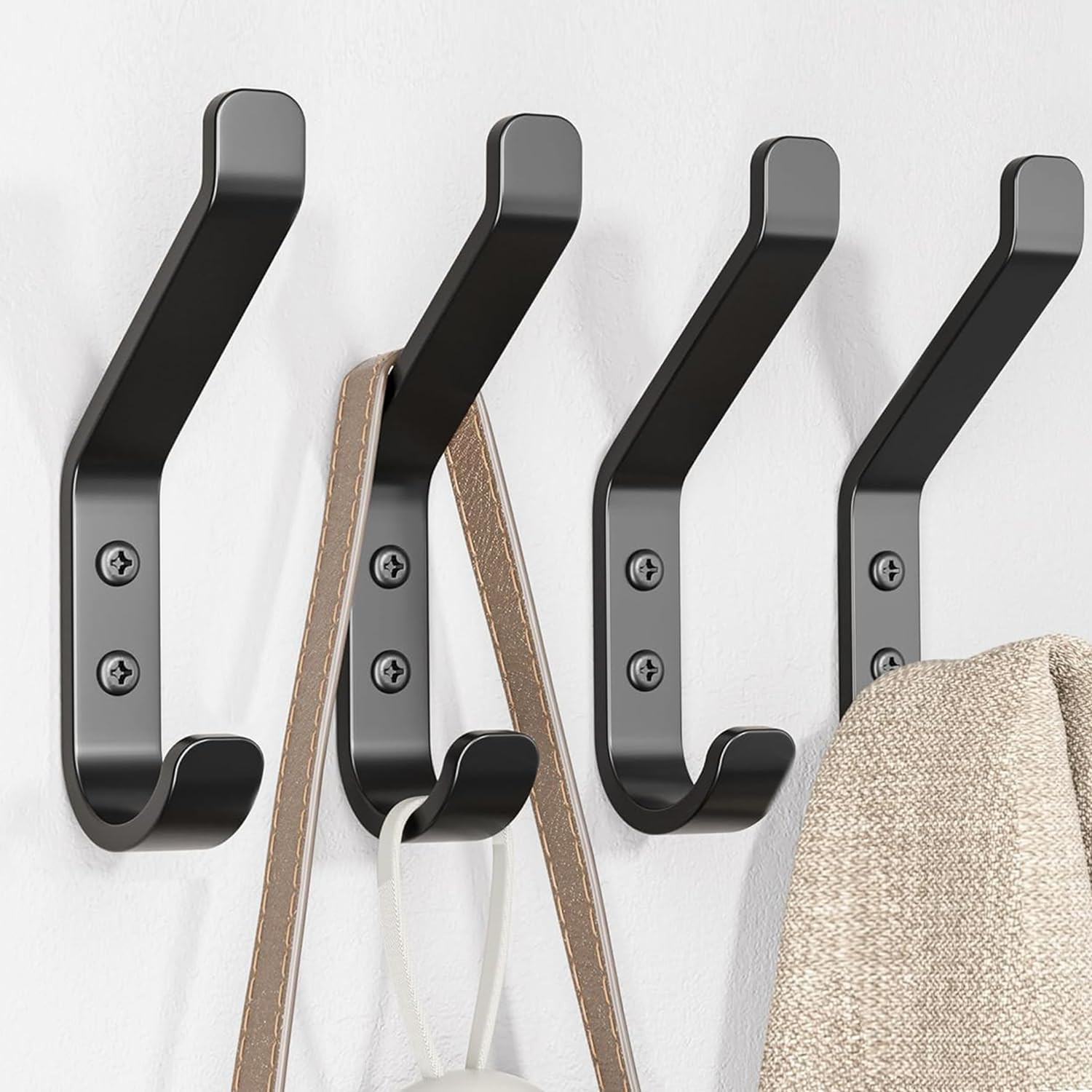 Wall Hooks for Hanging Coat 10KG Metal Sturdy Hook with Screw Individual Hangers