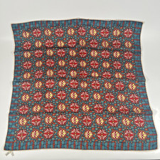 Vintage Saks Fifth Avenue Scarf Geometric Print Muted Jewel Tones Made in Italy