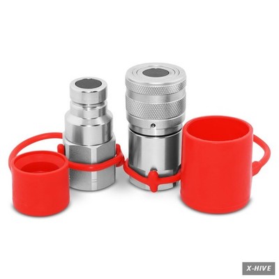 Couplings Summit Hydraulics Alloy Steel 1 Count Flat Face High Flow Skid Steer x