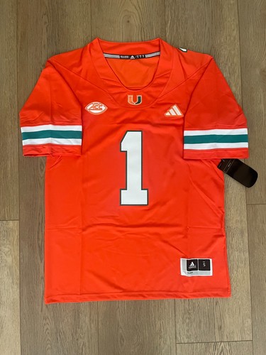 2026/27 NCAA Malachi Toney Miami Hurricanes football Jersey orange #1 men's size