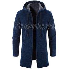 Fleece Cardigan Men Hooded Sweaterscoat Male Sweater Jackets Hoodies Outwear