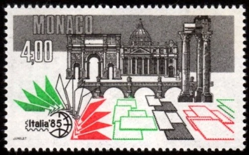 Monaco 1985 Italia '85 Stamp Exhibition, Building etc. UNM / MNH