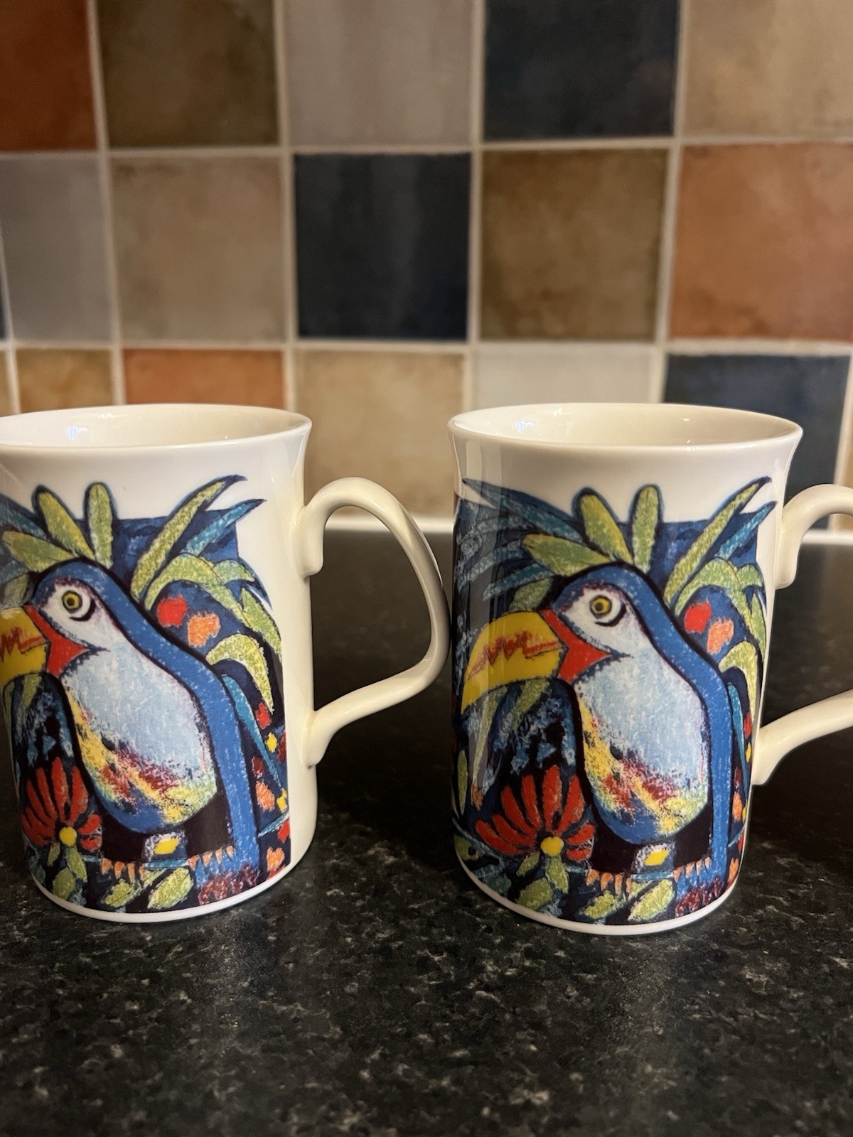 Royal Doulton Expressions Endangered Species Mugs x4 1994 Toucan Frog ...