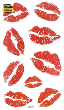 Bright Watermelon Red Lip Prints Temporary Waterproof Tattoo Sticker 2 Pcs/Lot