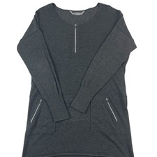 Athleta Azalia Sweater Dress L Charcoal Long Sleeve Comfy Knit Layer Yoga