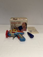 Tin Toy Space Gun Bubble Gun Lithograph Friction Made In Japan 1960's