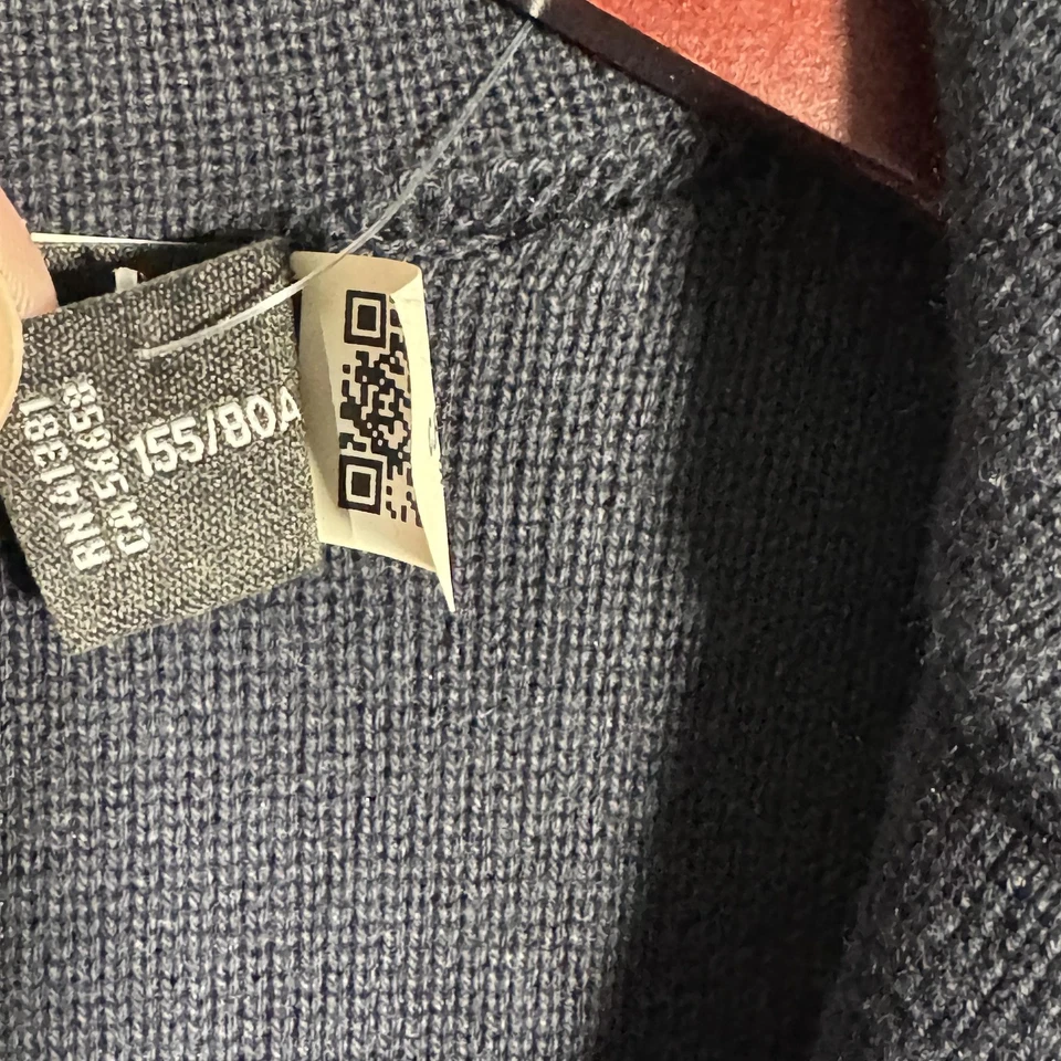 Blazer Lauren Ralph Lauren Feminino XS Azul Marinho Mescla de Algodão Malha Botões Dourados Suéter - Imagem 4 de 4