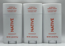 3PK Native Deodorant 2.65 OZ Citrus Herbal Musk Aluminum Free NEW