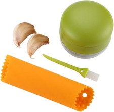 Garlic Peeler Garlic Mincer, Press, Cutter, and Storage Container - Includes Sil