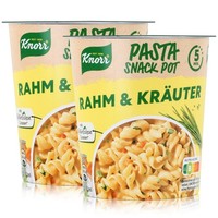 Knorr Pasta Snack Pot Rahm & KräUter 62G - In 5 Minuten Fertig (2Er Pack)