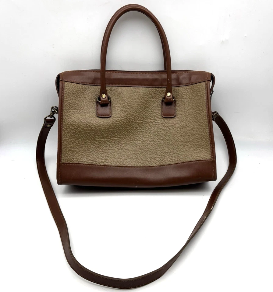 Bolso de Hombro Grande Vintage Años 90 Guess Marrón Taupe Cuero Guijarro Genuino Foto 2 de 4