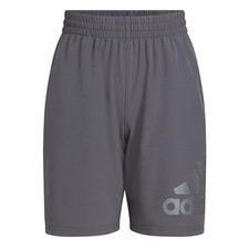 Adidas Big Boys Aeroready Elastic Waistband Big Logo Woven Shorts - Grey Size 8