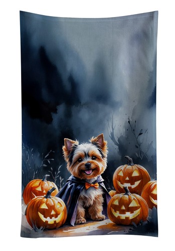 Yorkshire Terrier Cucciolo Halloween Cucina Asciugamano Panno Ospite Asciugamano