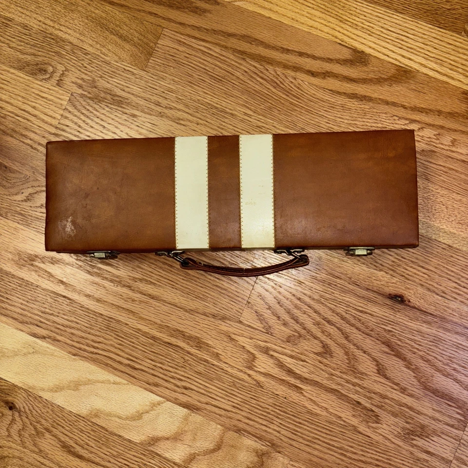 Estuche de transporte vintage de cuero sintético para juego Rummy-O Rummikub 105 azulejos Foto 4 de 4