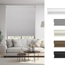 Blackout Cellular Shades Cordless Windows Color-Matched Honeycomb Blinds Moun...