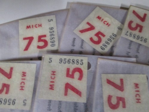 10 pestañas adhesivas de matrícula Michigan 1975 como nuevas. - Imagen 2 de 2