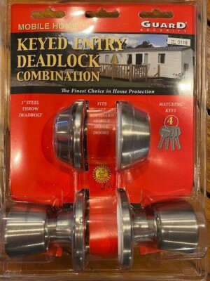 NEW Mobile Home Lockset Door Lock & Deadbolt Stainless Steel Keyed Alike