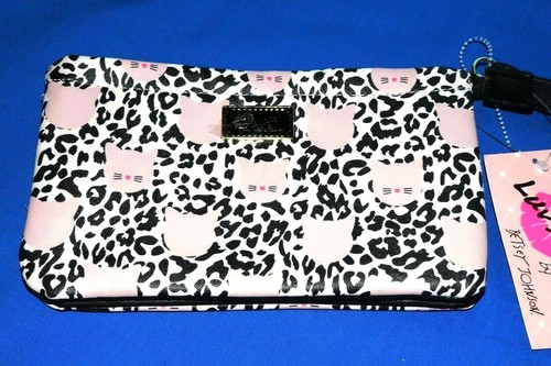 Muñeca Betsey Johnson Doble Bolsa Leopardo, Gatos Rosa LB61006 $26.- NUEVA CON ETIQUETAS F/SH - Imagen 2 de 11