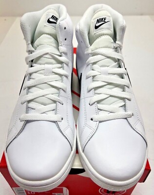 white & black court royale 2 mid trainers
