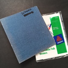 Vtg 80s-90s 1 Blue Canvas 3-ring Binder COVER...