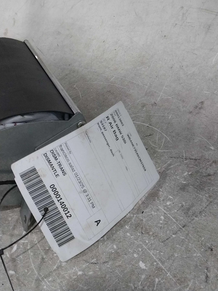 2006 BMW 530I Instrument Panel Air Bag Right Side 93K Miles OEM 550277 Foto 2 de 4