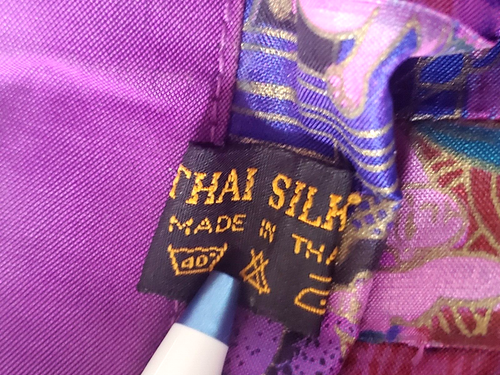 Thai 100% Silk Mandarin Asian Shirt Size 40 Long Sleeve Designer Shirt OOAK - Picture 13 of 15