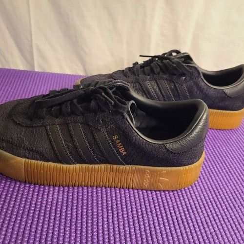 Adidas Original Women’s Samba Rose Black Snake Print Indoor Soccer Shoes Sz 7.5 - Picture 10 of 12