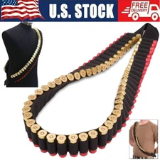 Shotgun 50 Rounds Holder Sling Tactical Bandolier 12/20GA Gauge Shell Ammo Belts