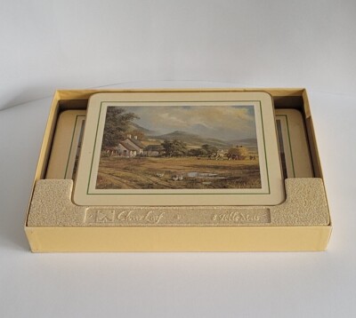 Kleeblatt Don Vaughan Landschaft Set Korkrücken 6+2 Tischsets Vintage verpackt