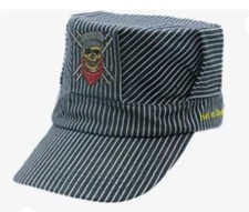 Choo Choo Mikeys Hell On The Rails Engineer Hat Skull  Crossbones Embroidery