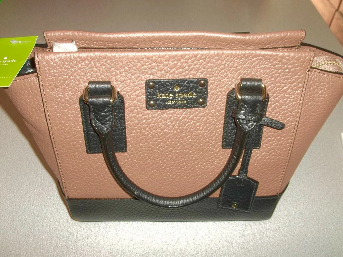 Kate Spade Small Camryn Bay Street Black Dune Brown Crossbody Purse Bag New