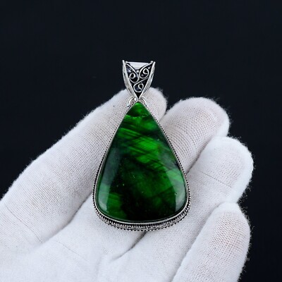 Grün Labradorite Natürlicher Edelstein Handgemacht 925 Sterling Silber Für Gift