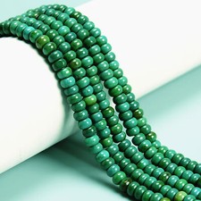 Dark Green Turquoise Smooth Rondelle Beads Size 2x4mm 4x6mm 4.5x8mm 15.5''Strand