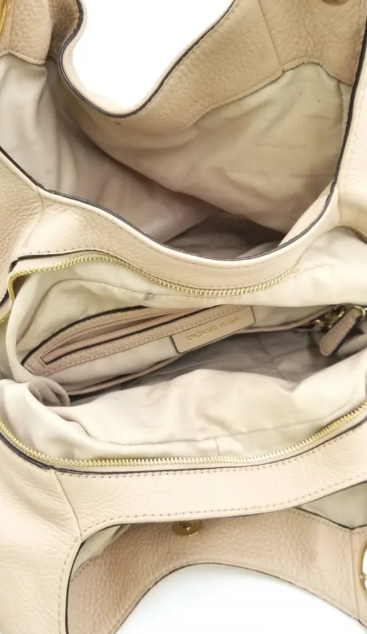 Michael Kors Beige Triple Compartment Hobo/Shoulder Bag With MK