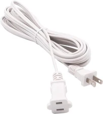 Two Prong Extension Cord 15 Ft White Indoor Ac 2 Prong Male And Female Power Cab