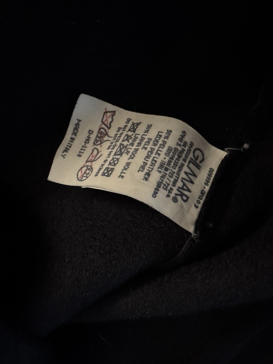 Iceberg Italy Men's Leather Jacket Wool Lined Black 52 Iceberg Italy Men's Leather Jacket Wool Lined Black 52