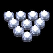 QTY 10 WHITE LED Submersible Underwater Tea lights TeaLight Flameless US Shipper