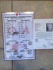 5/2/12 GAME USED CLUBHOUSE LINE UP-SIGNED BRYCE HARPER/DAVEY JOHNSON-BIG GAME